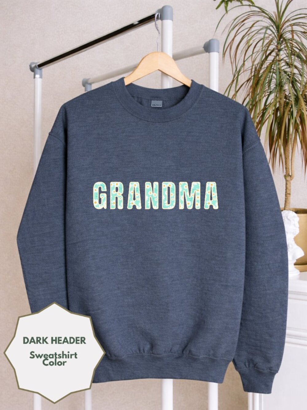 Personalized Grandma Sweatshirt Floral Gray Crewneck Nana Gift Cozy Grandma Gift